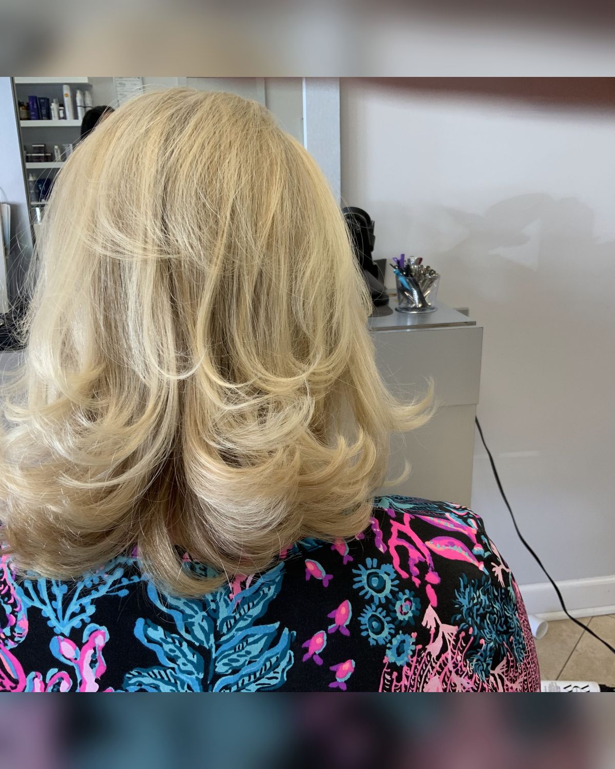Soft blonde bob with body — Toucheé Organic Salon, Juno Beach